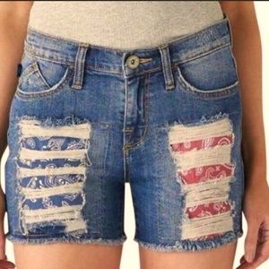 Rock & Republic dark jean bandanna shorts